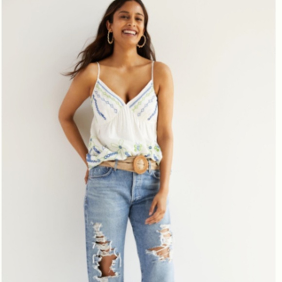 Anthropologie Jordan Eyelet Tank Top Size 8 - Picture 4 of 6